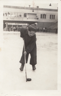 on ice at Zbrojovka, Brno, beginning of 50s