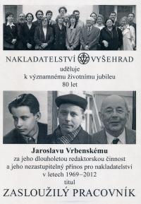 Vrbenský Jaroslav - publishing house Vyšehrad