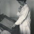 Libuše Čihařová, tenkrát ještě Řídká, při práci, 1953